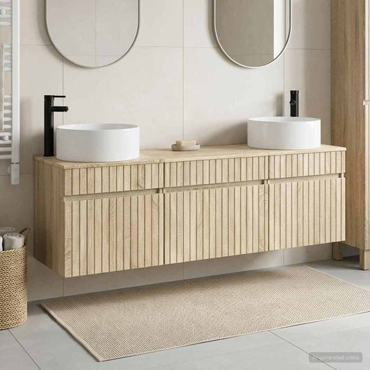 vidaXL Σετ Ντουλαπιών Μπάνιου 3 τμχ. Sonoma Δρυς 49 x 44,5 x 65,5 εκ
