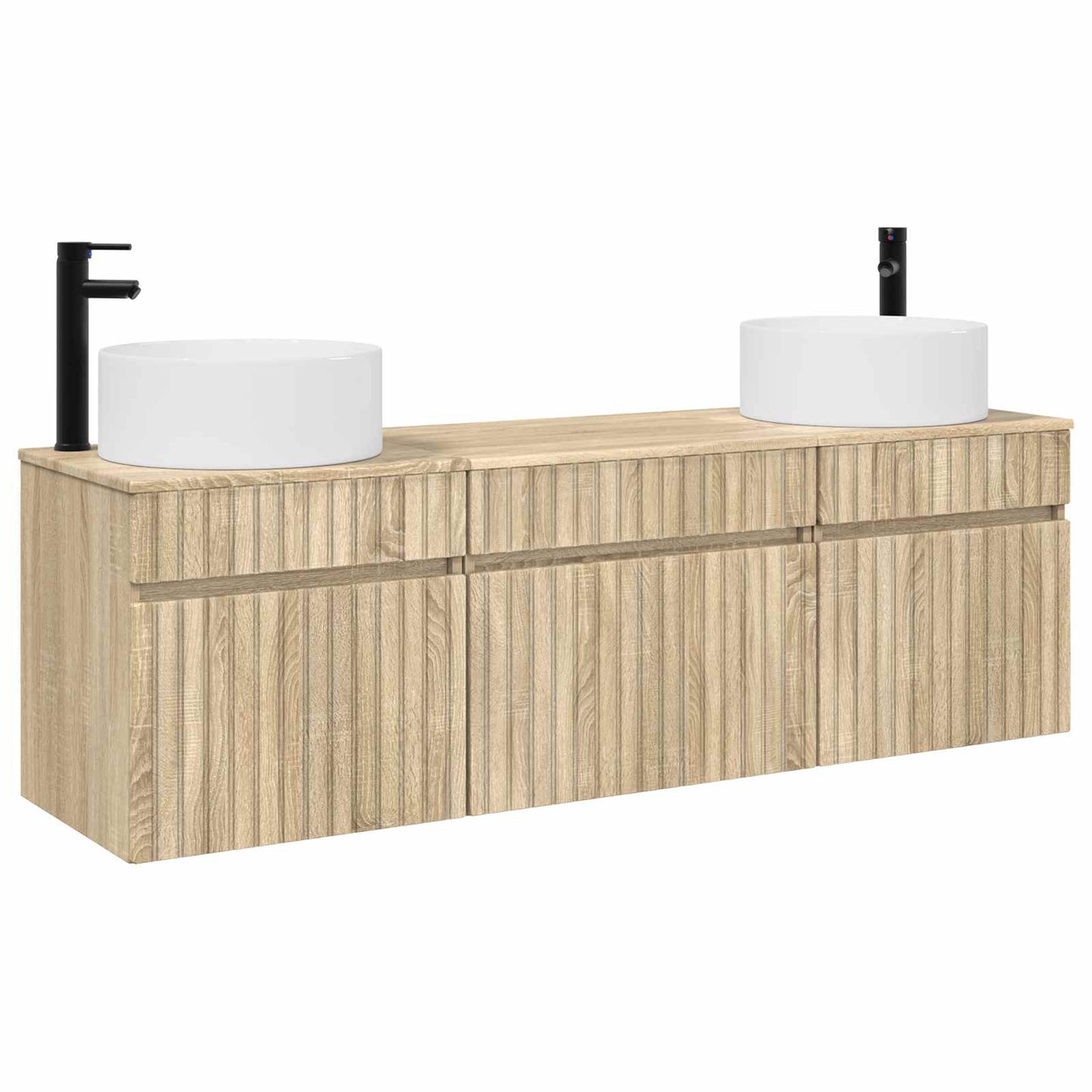 vidaXL Σετ Ντουλαπιών Μπάνιου 3 τμχ. Sonoma Δρυς 49 x 44,5 x 65,5 εκ