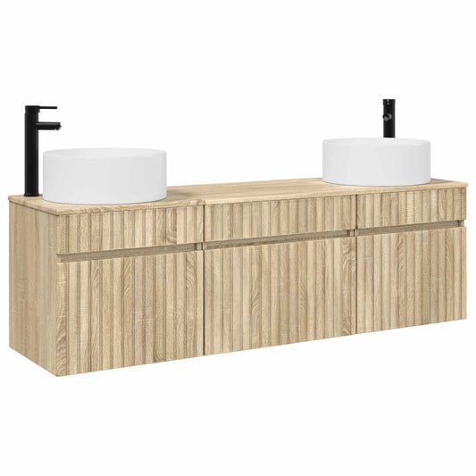 vidaXL Σετ Ντουλαπιών Μπάνιου 3 τμχ. Sonoma Δρυς 49 x 44,5 x 65,5 εκ