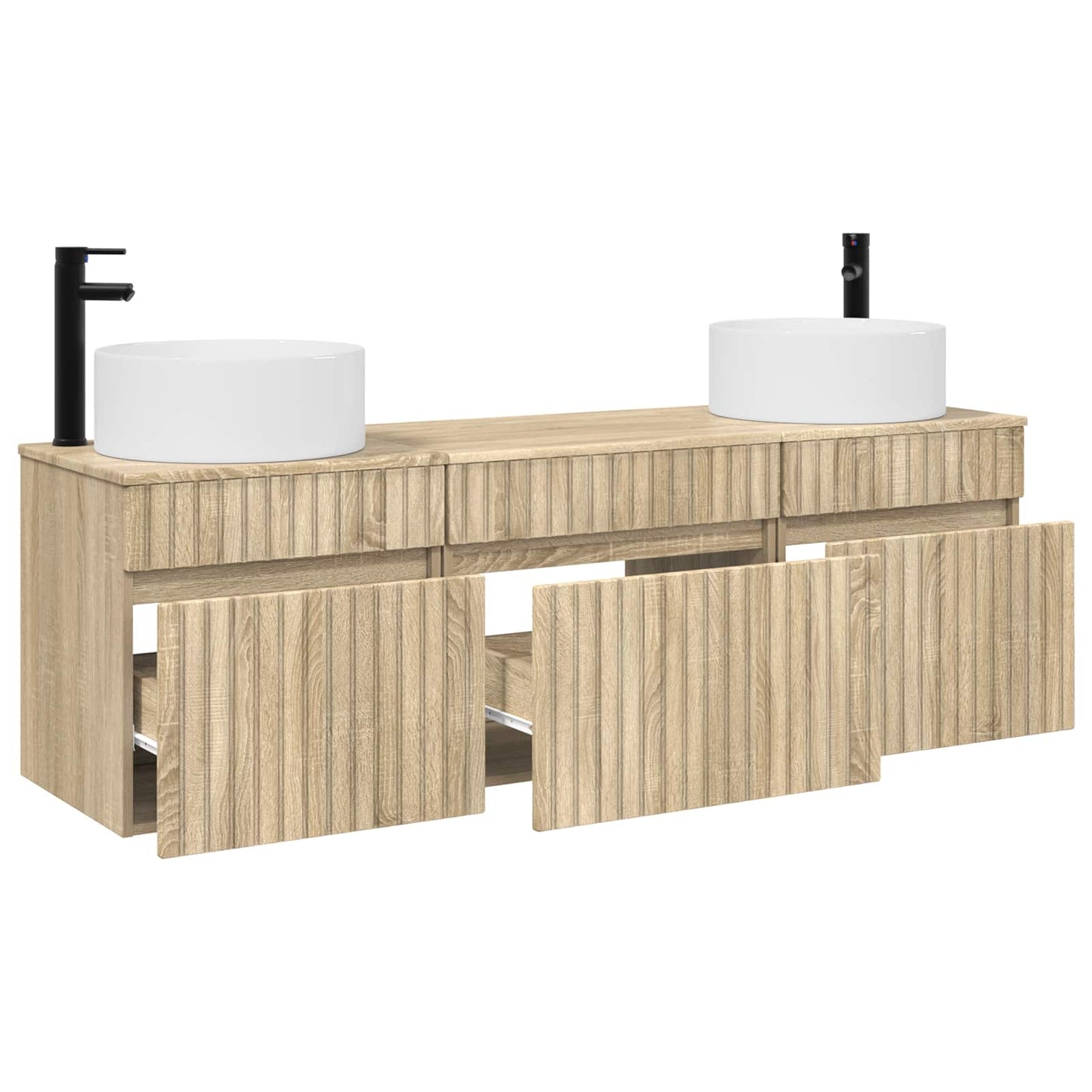 vidaXL Σετ Ντουλαπιών Μπάνιου 3 τμχ. Sonoma Δρυς 49 x 44,5 x 65,5 εκ
