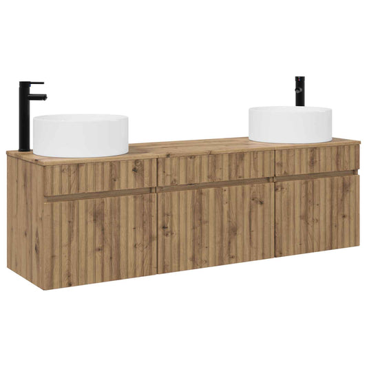 vidaXL Σετ Ντουλαπιών Μπάνιου 3 τμχ. Artisan Δρυς 49 x 44,5 x 65,5 εκ