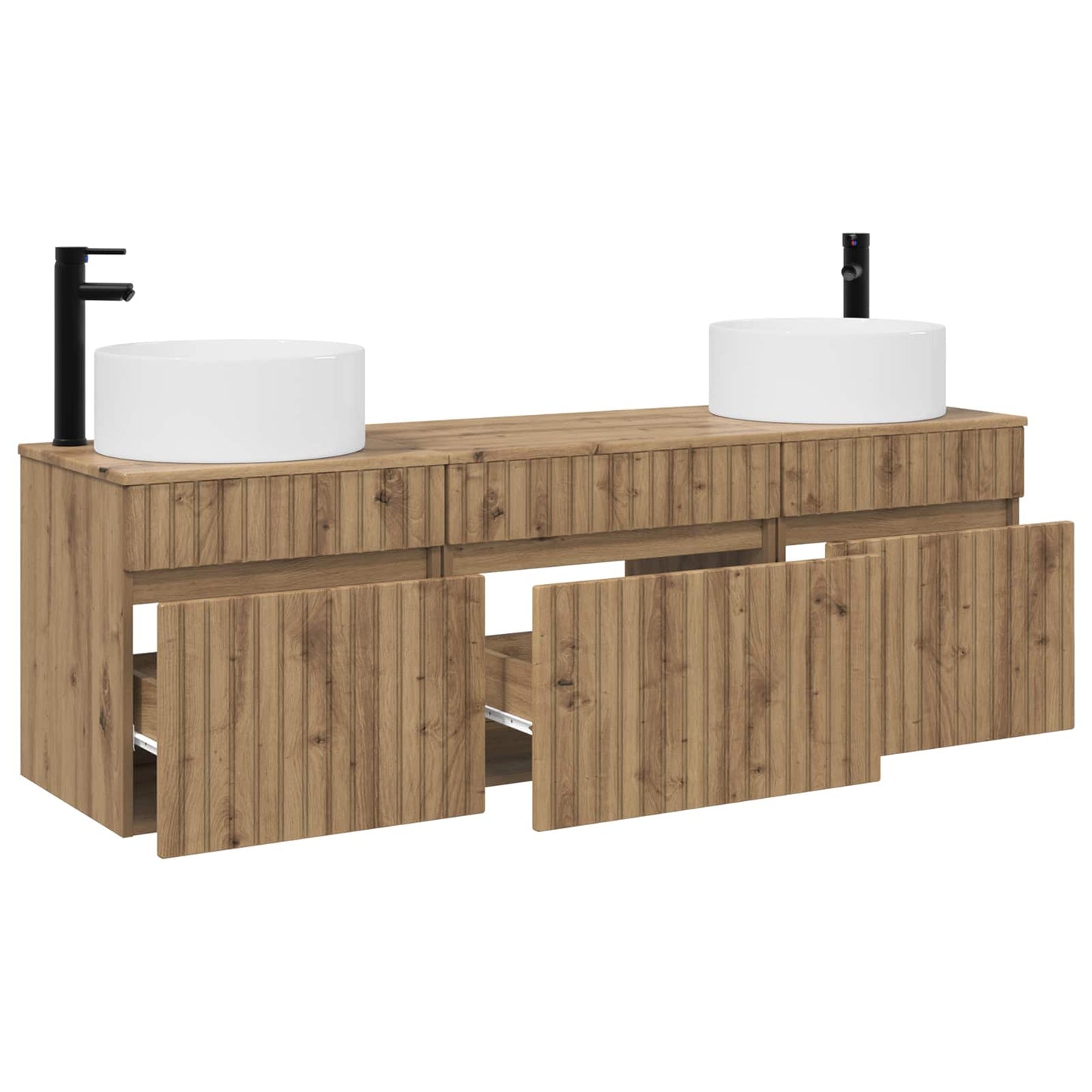 vidaXL Σετ Ντουλαπιών Μπάνιου 3 τμχ. Artisan Δρυς 49 x 44,5 x 65,5 εκ