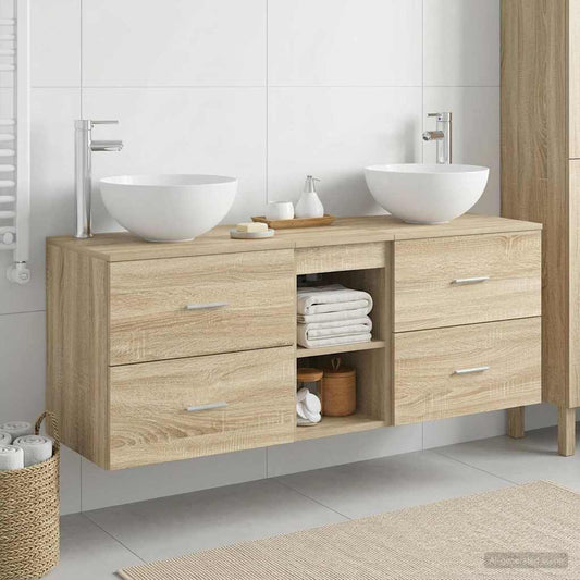 vidaXL Σετ Ντουλαπιών Μπάνιου 3 τμχ. Sonoma Δρυς 49,5 x 35 x 63 εκ