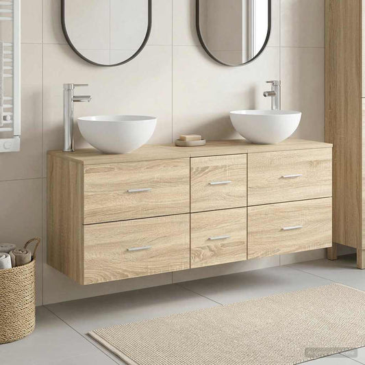 vidaXL Σετ Ντουλαπιών Μπάνιου 3 τμχ. Sonoma Δρυς 49,5 x 35 x 63 εκ