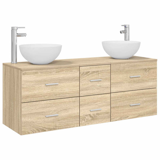 vidaXL Σετ Ντουλαπιών Μπάνιου 3 τμχ. Sonoma Δρυς 49,5 x 35 x 63 εκ