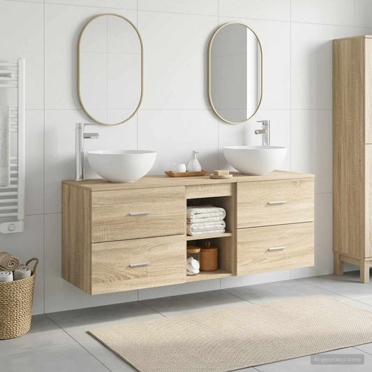 vidaXL Σετ Ντουλαπιών Μπάνιου 3 τμχ. Sonoma Δρυς 49,5 x 41 x 64,5 εκ