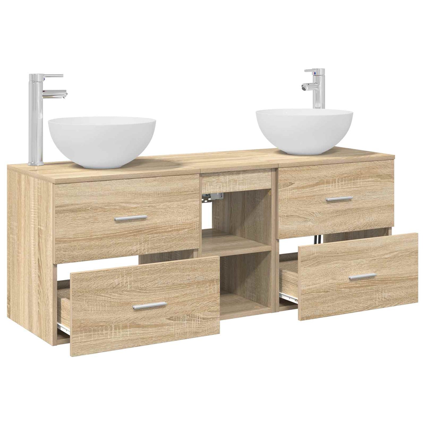 vidaXL Σετ Ντουλαπιών Μπάνιου 3 τμχ. Sonoma Δρυς 49,5 x 41 x 64,5 εκ