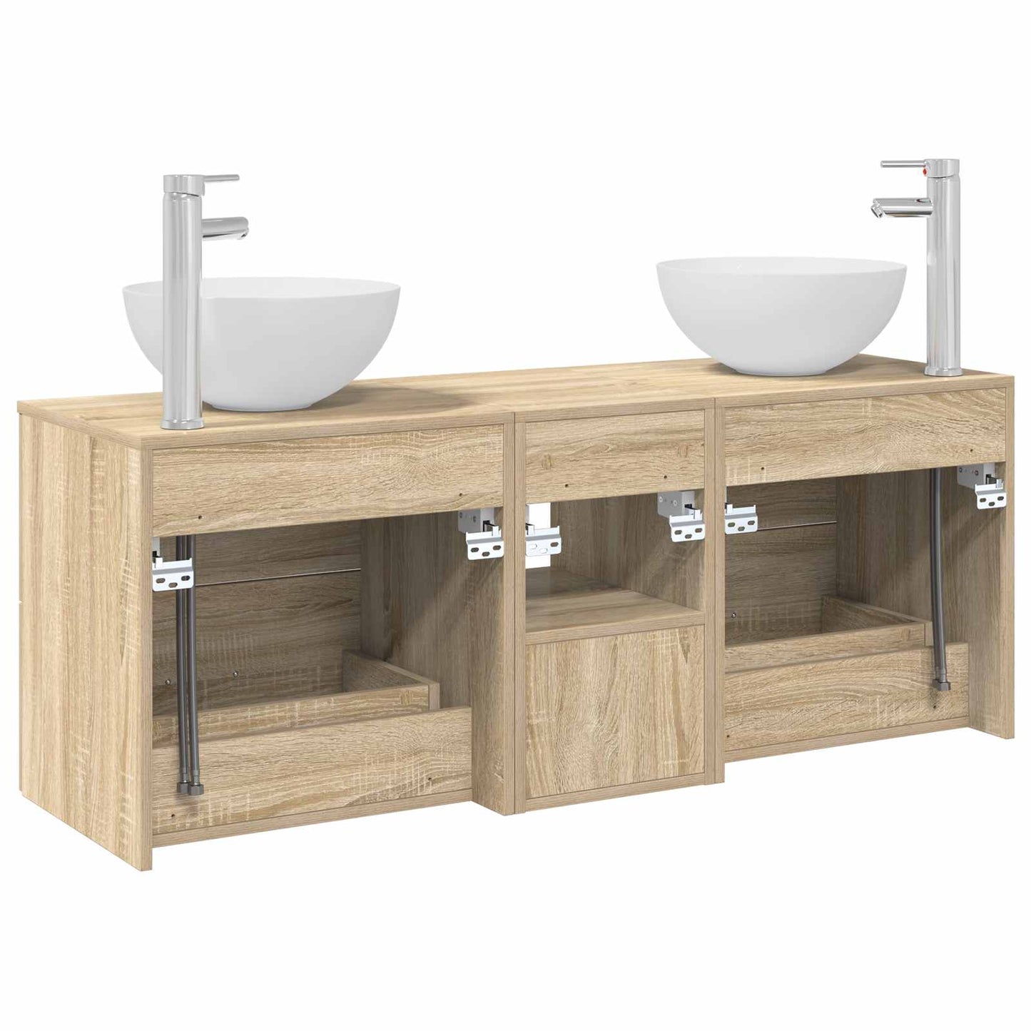 vidaXL Σετ Ντουλαπιών Μπάνιου 3 τμχ. Sonoma Δρυς 49,5 x 41 x 64,5 εκ