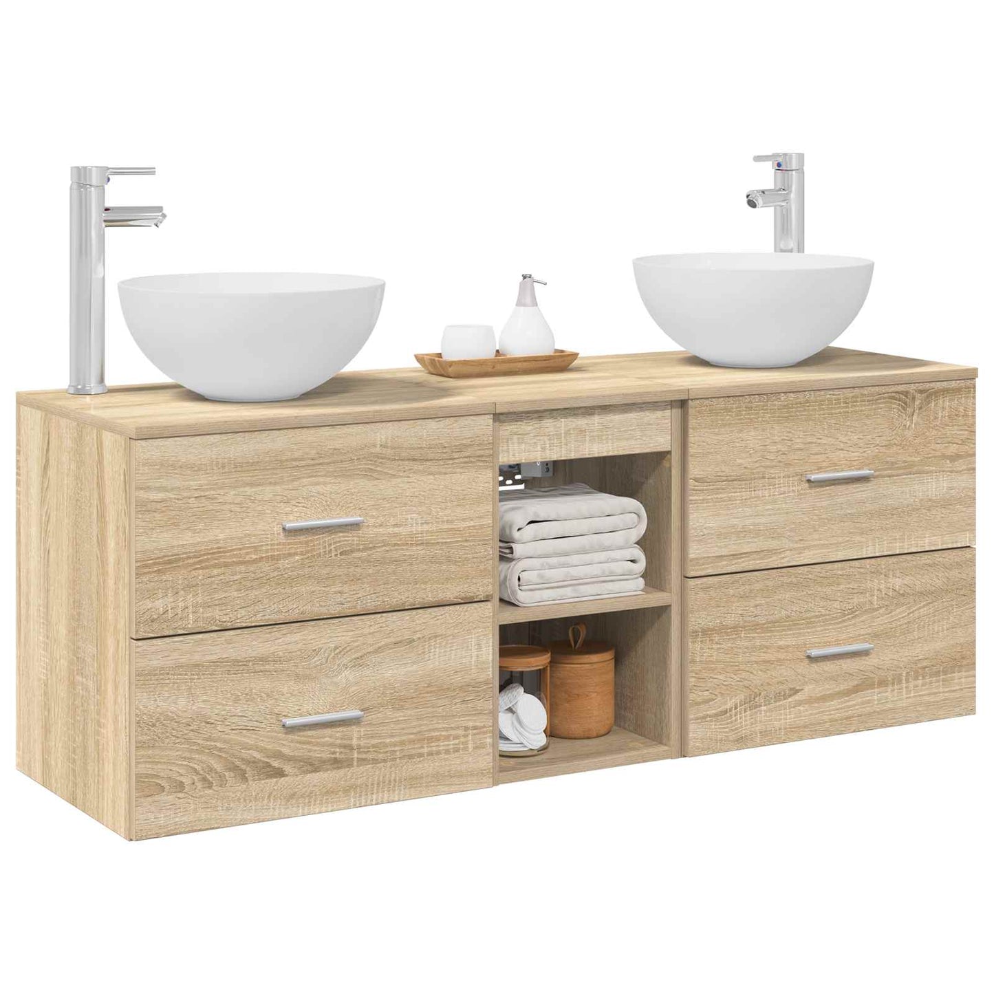 vidaXL Σετ Ντουλαπιών Μπάνιου 3 τμχ. Sonoma Δρυς 49,5 x 41 x 64,5 εκ