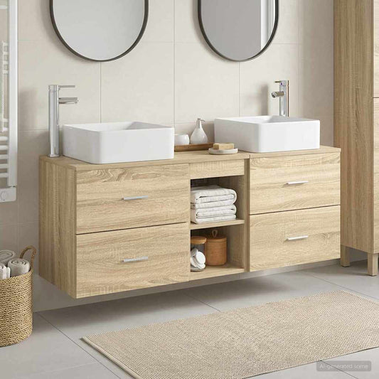 vidaXL Σετ Ντουλαπιών Μπάνιου 3 τμχ. Sonoma Δρυς 49,5 x 41 x 63 εκ