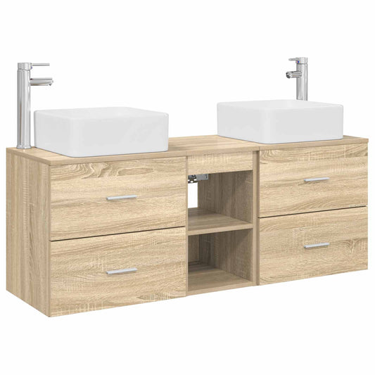 vidaXL Σετ Ντουλαπιών Μπάνιου 3 τμχ. Sonoma Δρυς 49,5 x 41 x 63 εκ