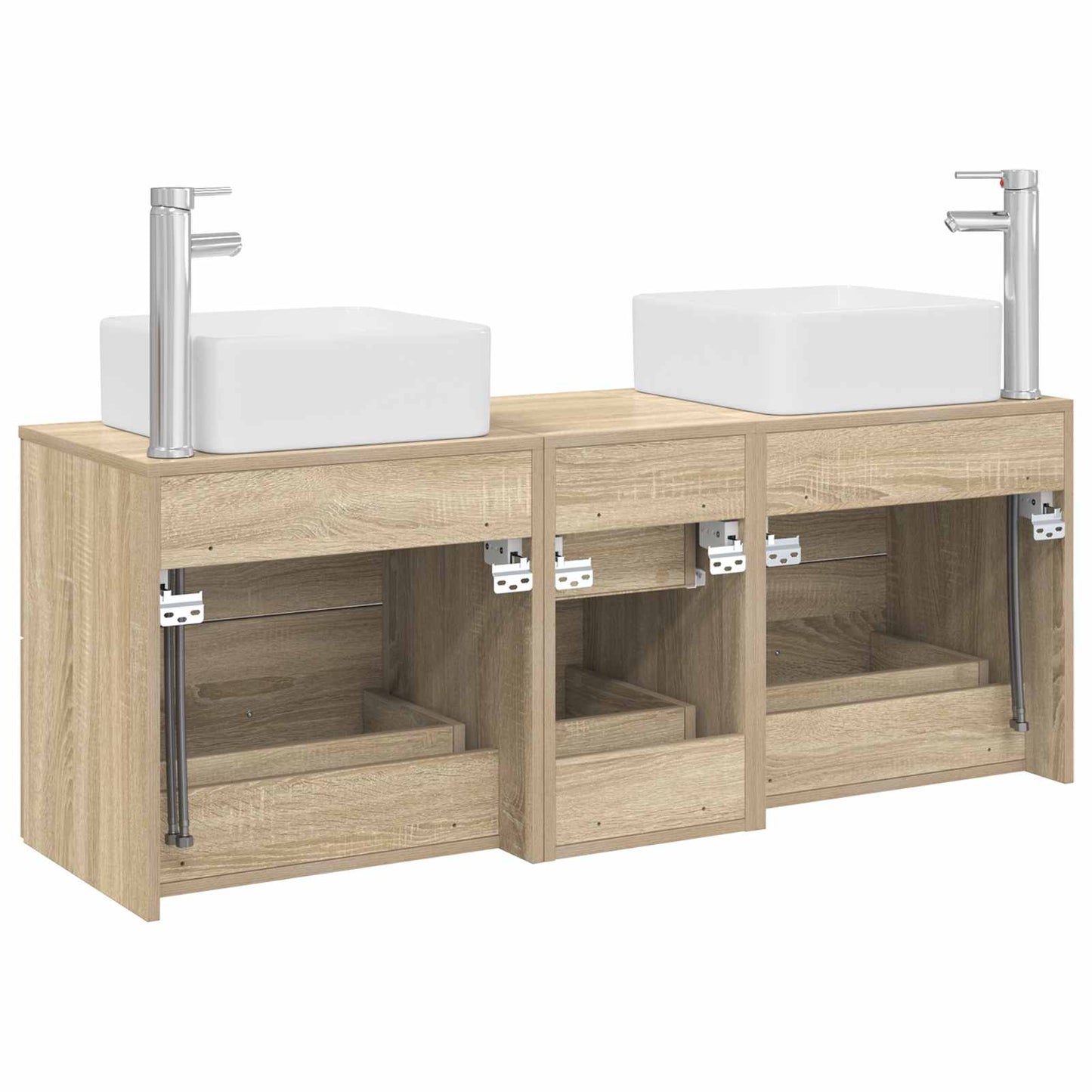 vidaXL Σετ Ντουλαπιών Μπάνιου 3 τμχ. Sonoma Δρυς 49,5 x 41 x 63 εκ