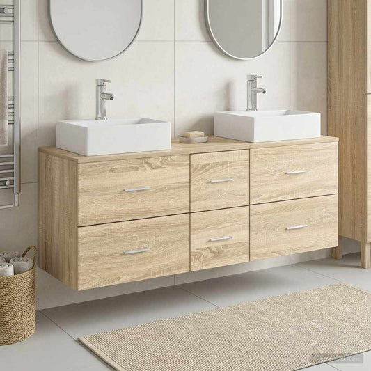 vidaXL Σετ Ντουλαπιών Μπάνιου 3 τμχ. Sonoma Δρυς 49,5 x 41 x 62,5 εκ