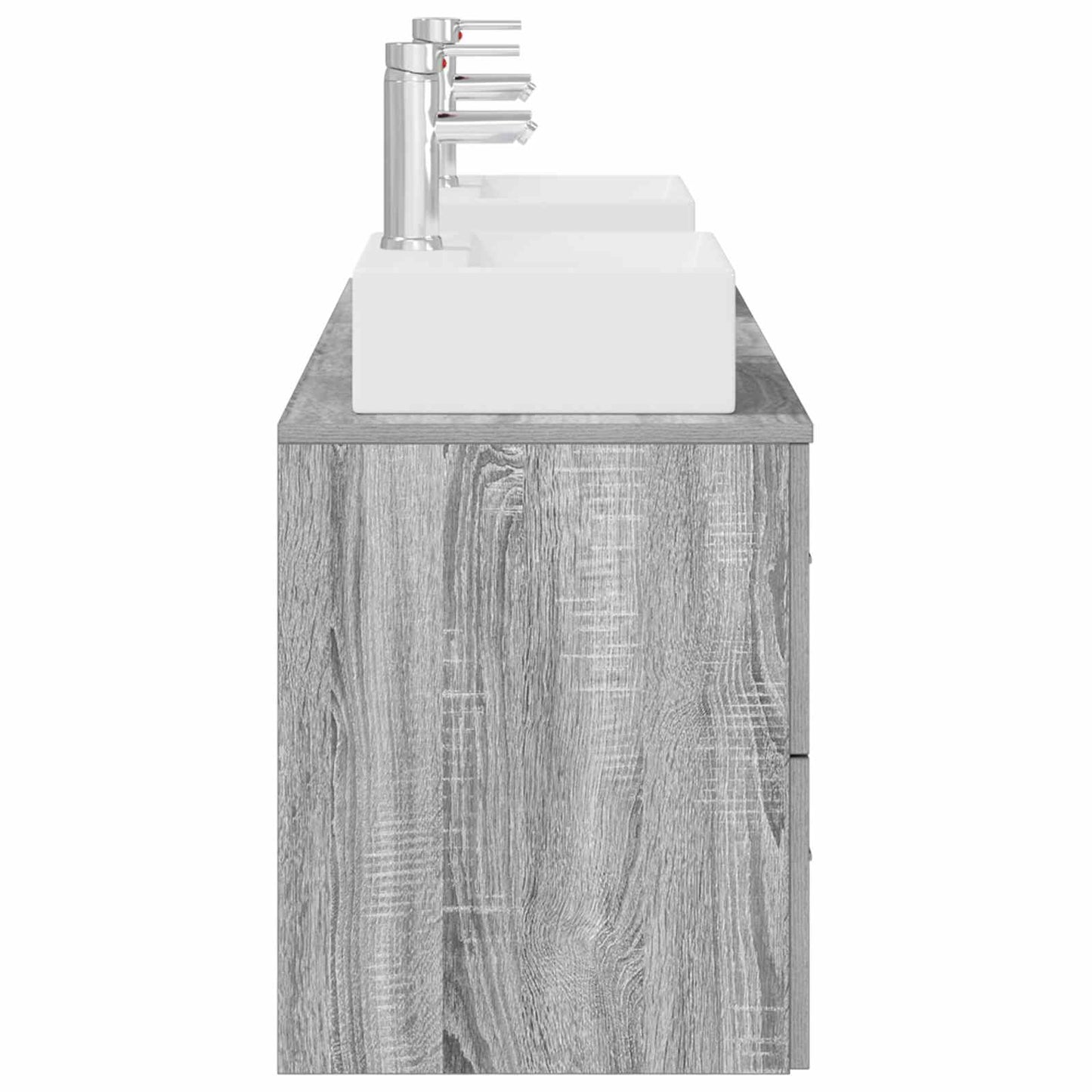 vidaXL Σετ Ντουλαπιών Μπάνιου 3 τμχ. Γκρι Sonoma 129 x 41 x 79,5 εκ.