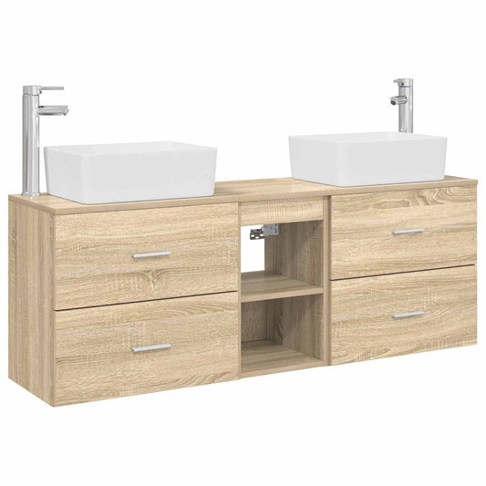 vidaXL Σετ Ντουλαπιών Μπάνιου 3 τμχ. Sonoma Δρυς 53 x 34,5 x 63 εκ