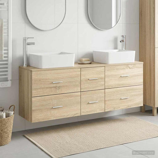 vidaXL Σετ Ντουλαπιών Μπάνιου 3 τμχ. Sonoma Δρυς 53 x 34,5 x 63 εκ.