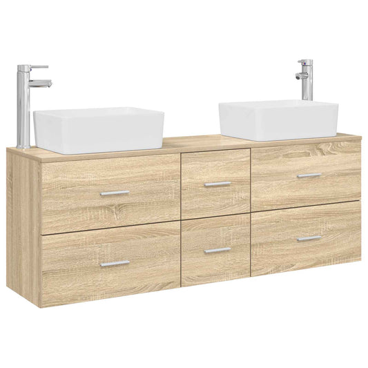 vidaXL Σετ Ντουλαπιών Μπάνιου 3 τμχ. Sonoma Δρυς 53 x 34,5 x 63 εκ.