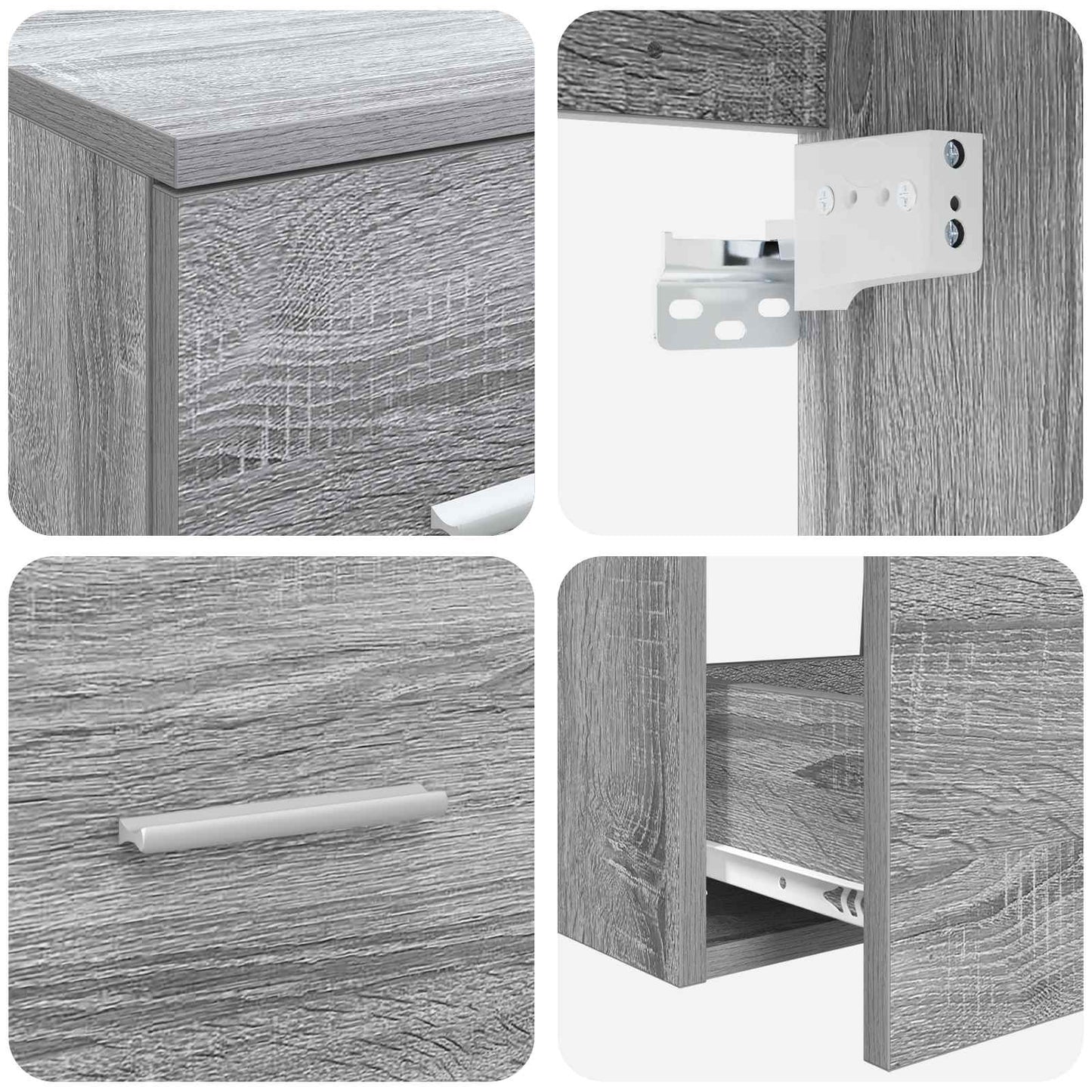 vidaXL Σετ Ντουλαπιών Μπάνιου 3 τμχ. Γκρι Sonoma 161,5 x 44,5 x 82 εκ.
