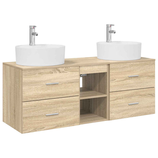 vidaXL Σετ Ντουλαπιών Μπάνιου 3 τμχ. Sonoma Δρυς 49,5 x 44,5 x 65 εκ