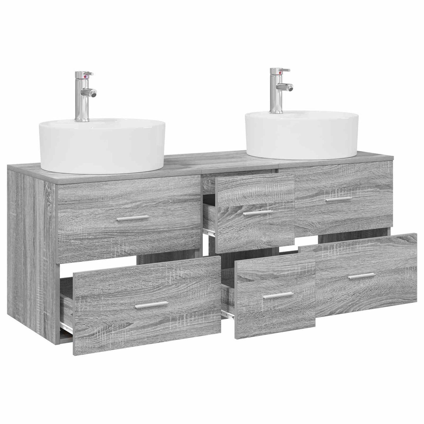 vidaXL Σετ Επίπλων Μπάνιου 3 τμχ. Γκρι Sonoma 129 x 44,5 x 80 εκ.