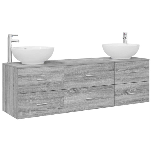 vidaXL Σετ Επίπλων Μπάνιου 3 τμχ. Γκρι Sonoma 49,5 x 44,5 x 65 εκ