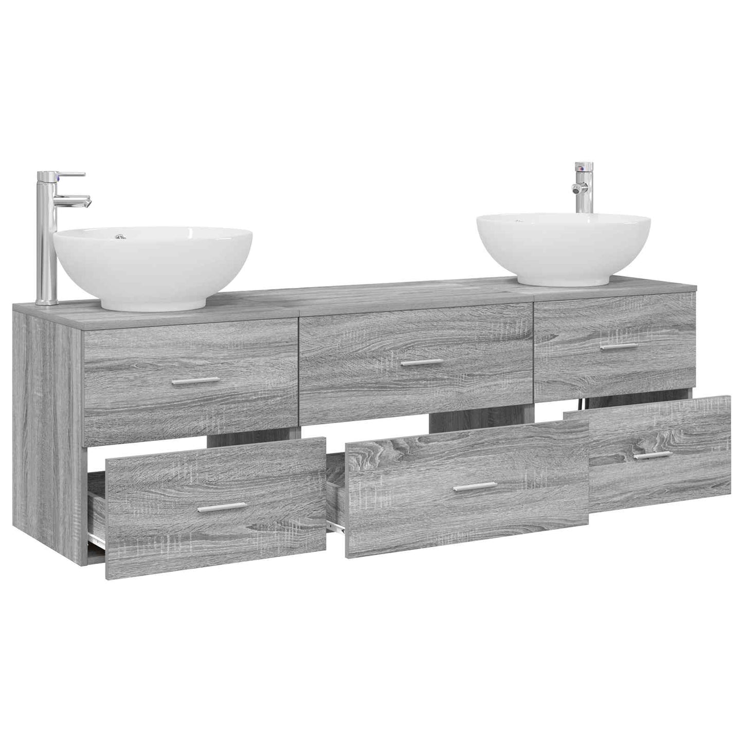 vidaXL Σετ Επίπλων Μπάνιου 3 τμχ. Γκρι Sonoma 49,5 x 44,5 x 65 εκ
