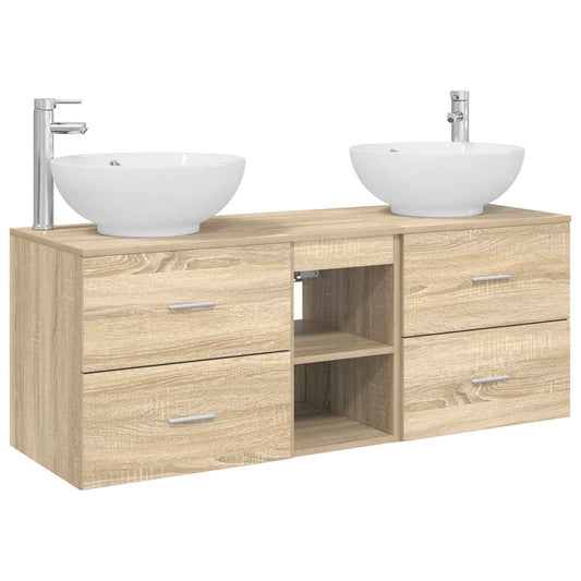 vidaXL Σετ Επίπλων Μπάνιου 3 τμχ. Sonoma Δρυς 49,5 x 44,5 x 65 εκ