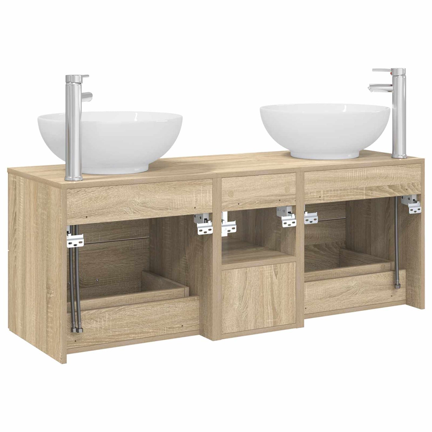 vidaXL Σετ Επίπλων Μπάνιου 3 τμχ. Sonoma Δρυς 129 x 44,5 x 80 εκ.