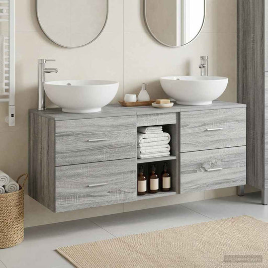 vidaXL Σετ Επίπλων Μπάνιου 3 τμχ. Γκρι Sonoma 49,5 x 44,5 x 65 εκ
