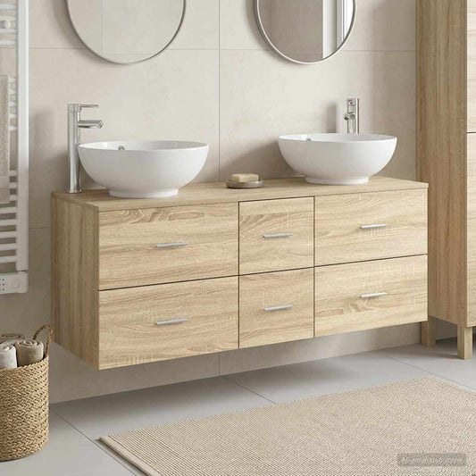 vidaXL Σετ Επίπλων Μπάνιου 3 τμχ. Sonoma Δρυς 49,5 x 44,5 x 65 εκ