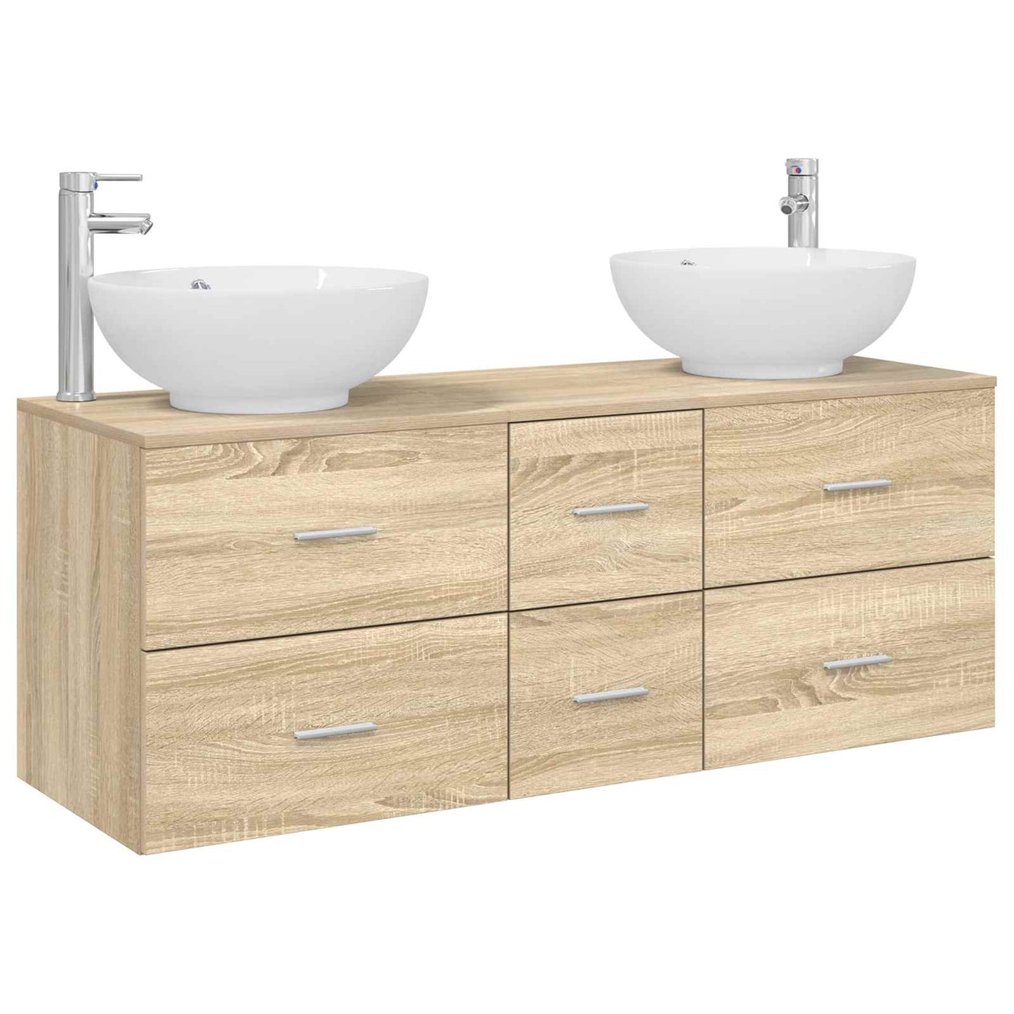 vidaXL Σετ Επίπλων Μπάνιου 3 τμχ. Sonoma Δρυς 129 x 44,5 x 80 εκ.