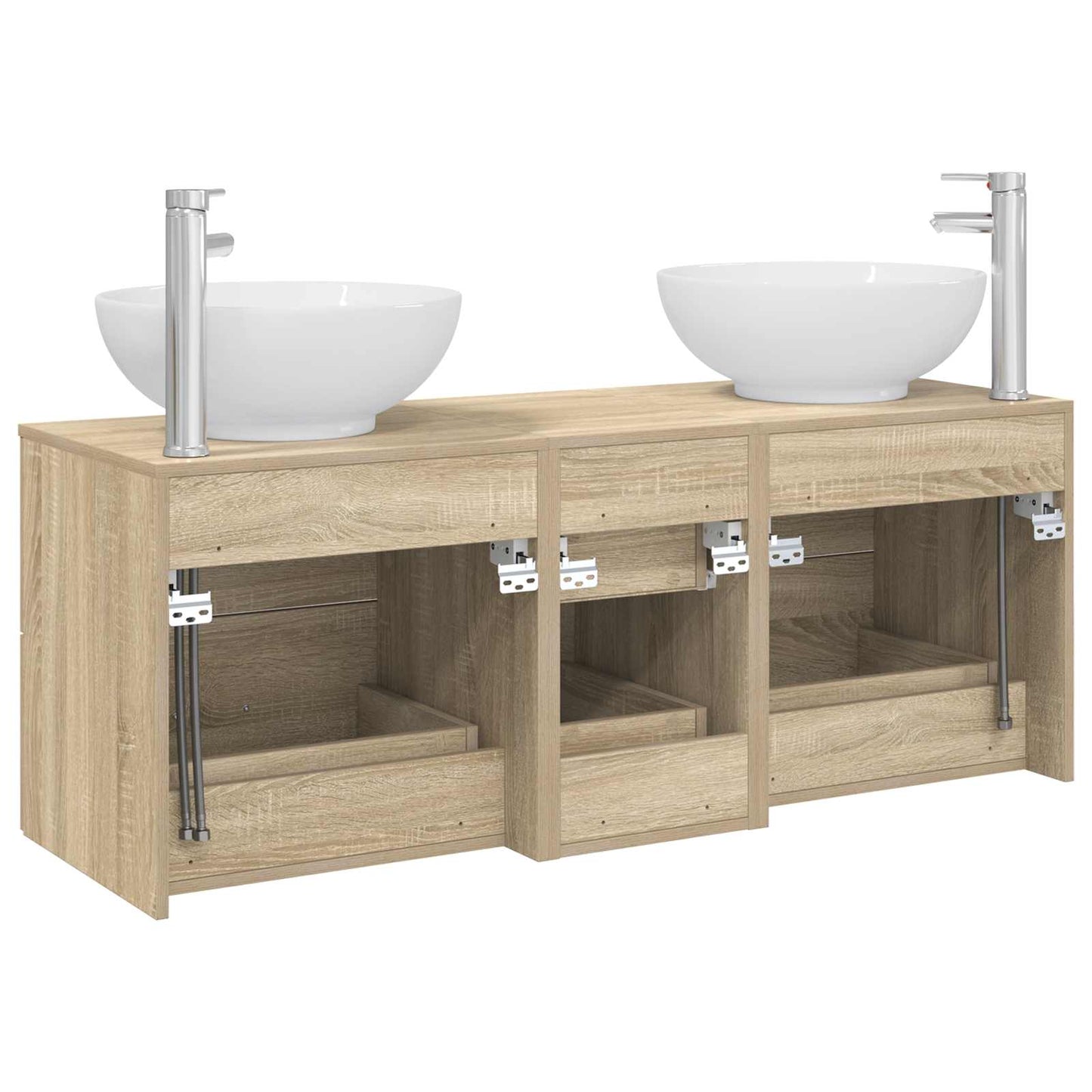 vidaXL Σετ Επίπλων Μπάνιου 3 τμχ. Sonoma Δρυς 129 x 44,5 x 80 εκ.