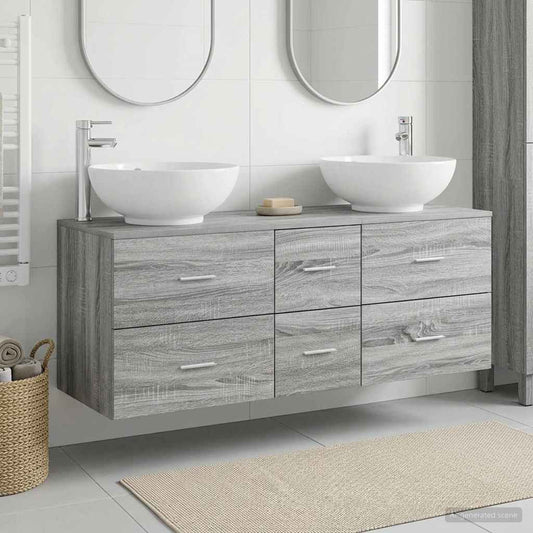vidaXL Σετ Επίπλων Μπάνιου 3 τμχ. Γκρι Sonoma 49,5 x 44,5 x 65 εκ