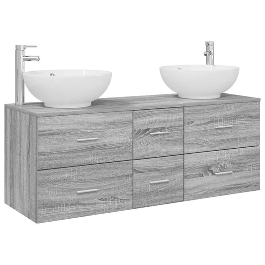vidaXL Σετ Επίπλων Μπάνιου 3 τμχ. Γκρι Sonoma 49,5 x 44,5 x 65 εκ