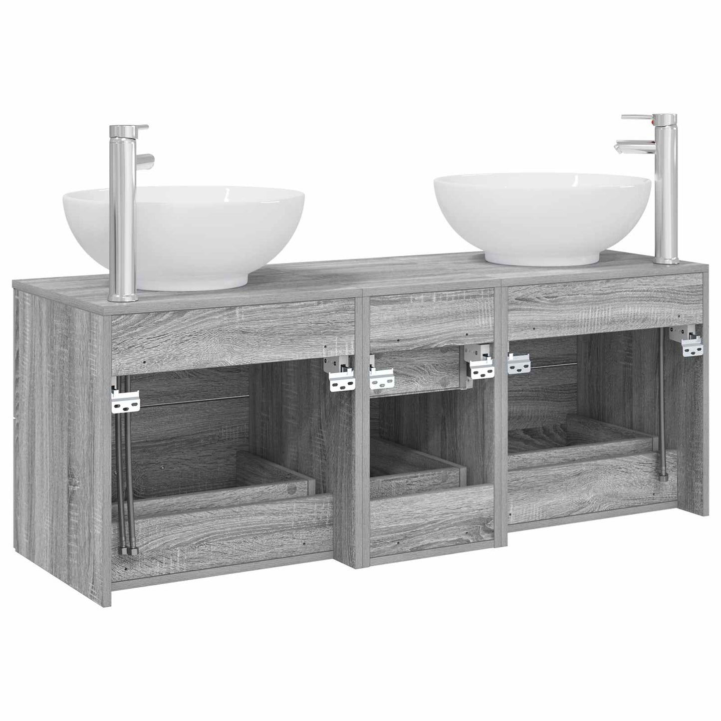 vidaXL Σετ Επίπλων Μπάνιου 3 τμχ. Γκρι Sonoma 129 x 44,5 x 80 εκ.