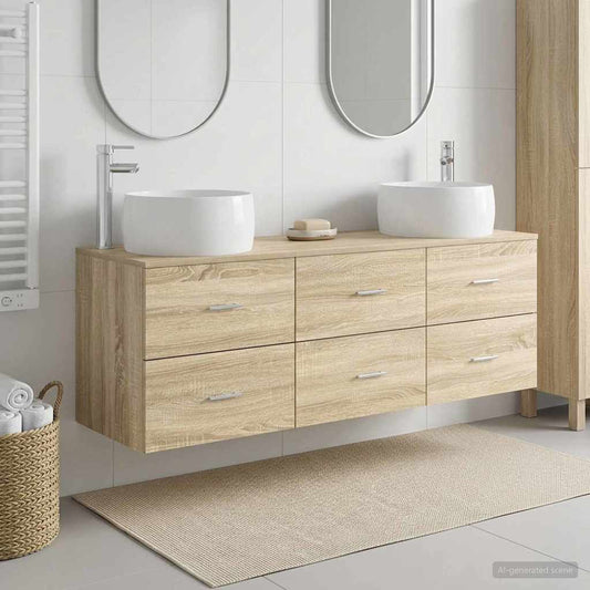 vidaXL Σετ Επίπλων Μπάνιου 3 τμχ. Sonoma Δρυς 49,5 x 44,5 x 66 εκ