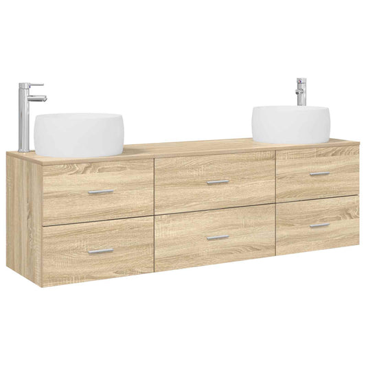 vidaXL Σετ Επίπλων Μπάνιου 3 τμχ. Sonoma Δρυς 49,5 x 44,5 x 66 εκ
