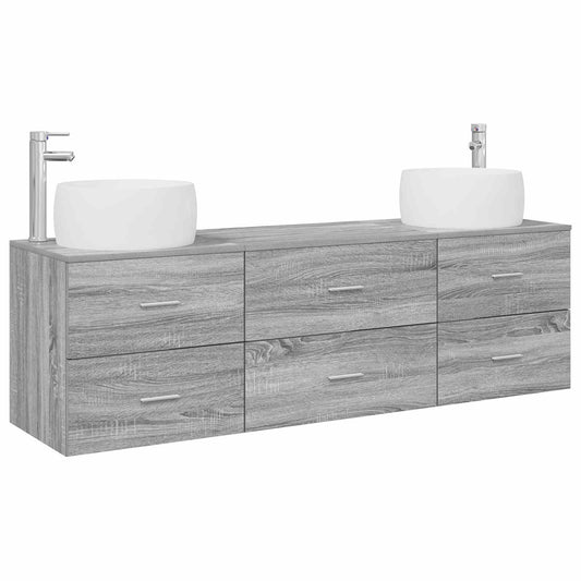 vidaXL Σετ Επίπλων Μπάνιου 3 τμχ. Γκρι Sonoma 49,5 x 44,5 x 66 εκ