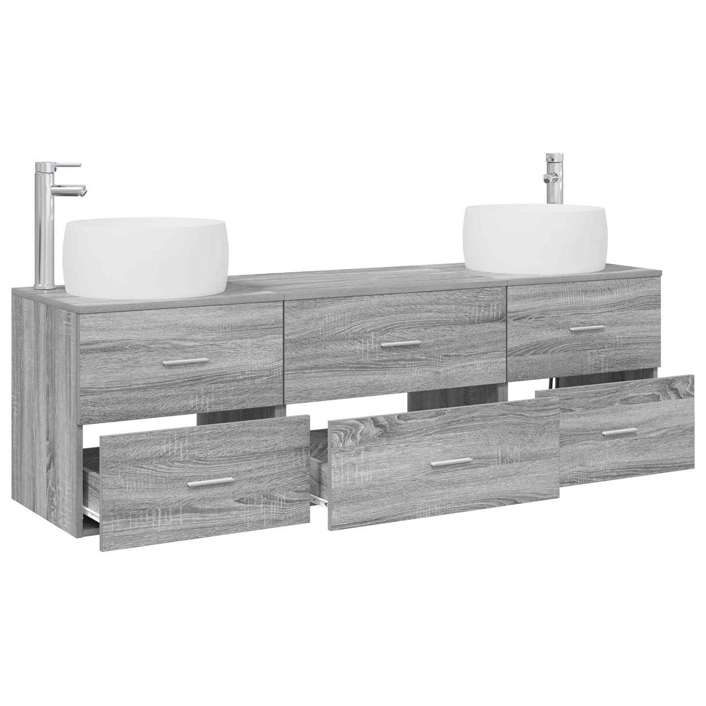 vidaXL Σετ Επίπλων Μπάνιου 3 τμχ. Γκρι Sonoma 49,5 x 44,5 x 66 εκ