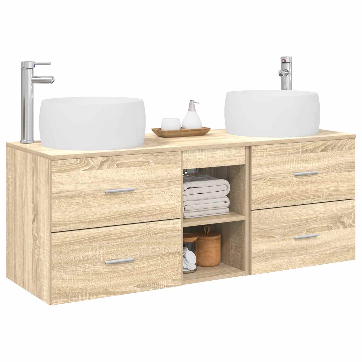 vidaXL Σετ Επίπλων Μπάνιου 3 τμχ. Sonoma Δρυς 49,5 x 44,5 x 66 εκ