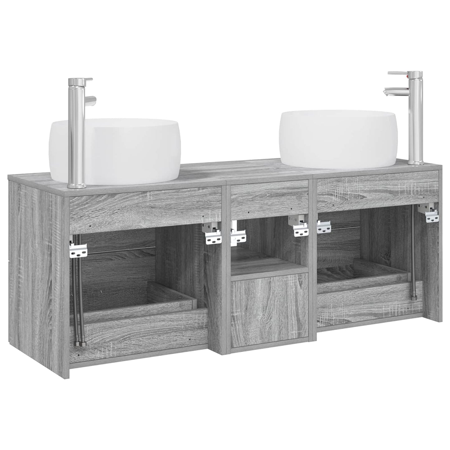 vidaXL Σετ Επίπλων Μπάνιου 3 τμχ. Γκρι Sonoma 49,5 x 44,5 x 66 εκ