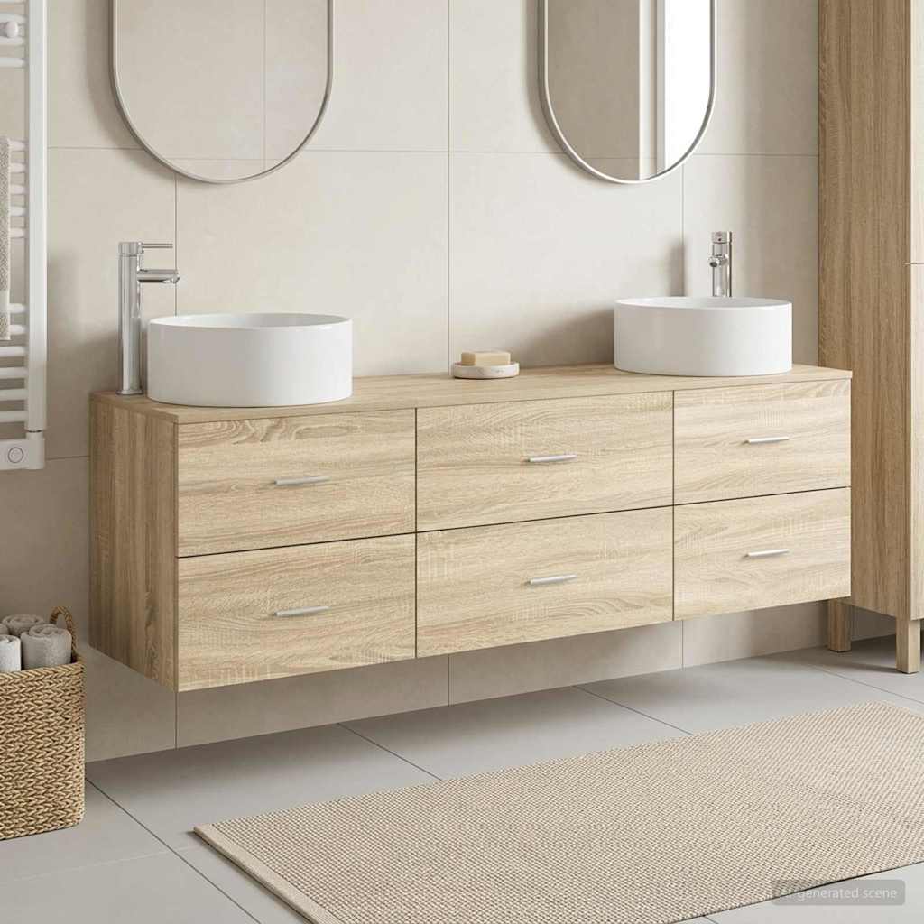 vidaXL Σετ Επίπλων Μπάνιου 3 τμχ. Sonoma Δρυς 161,5 x 44,5 x 80 εκ.