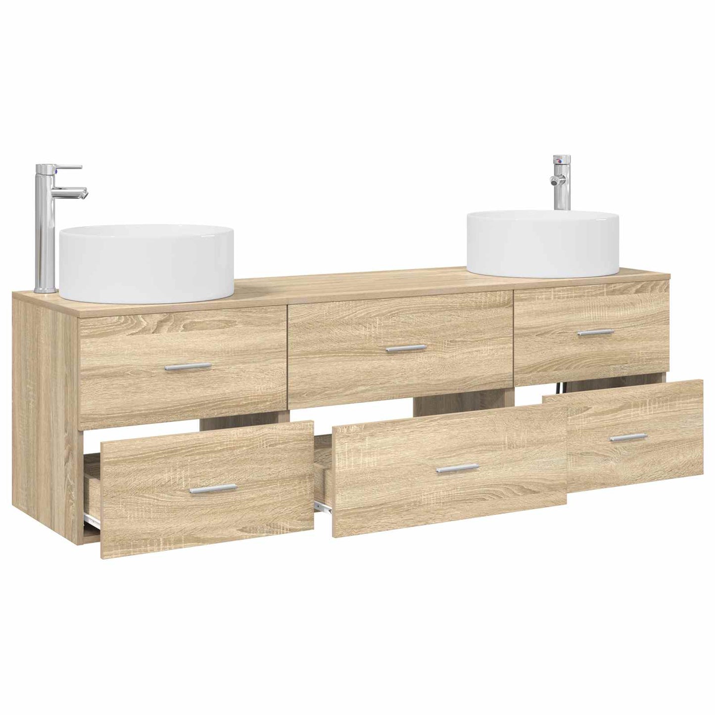 vidaXL Σετ Επίπλων Μπάνιου 3 τμχ. Sonoma Δρυς 161,5 x 44,5 x 80 εκ.