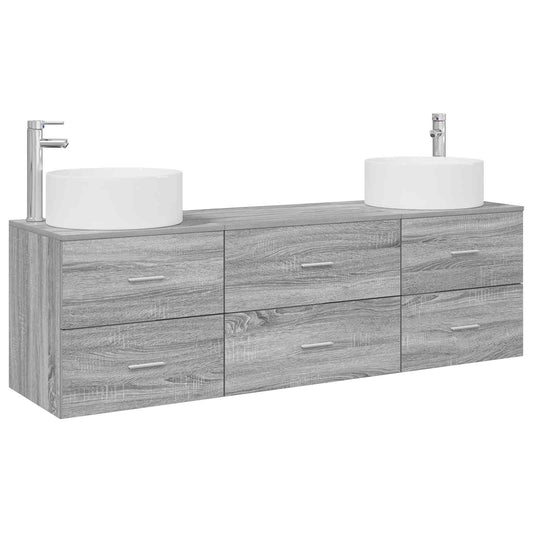 vidaXL Σετ Επίπλων Μπάνιου 3 τμχ. Γκρι Sonoma 49,5 x 44,5 x 65,5 εκ