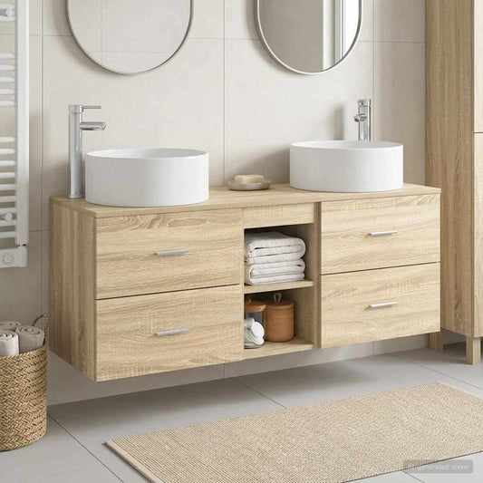 vidaXL Σετ Επίπλων Μπάνιου 3 τμχ. Sonoma Δρυς 49,5 x 44,5 x 65,5 εκ