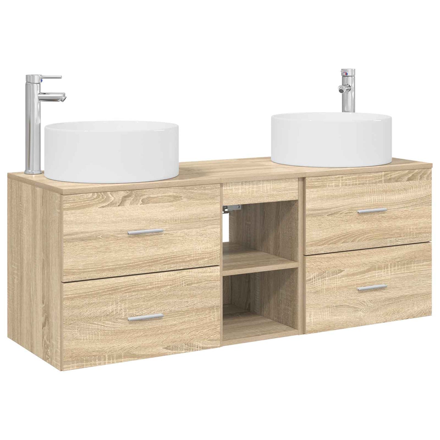 vidaXL Σετ Επίπλων Μπάνιου 3 τμχ. Sonoma Δρυς 129 x 44,5 x 80 εκ.