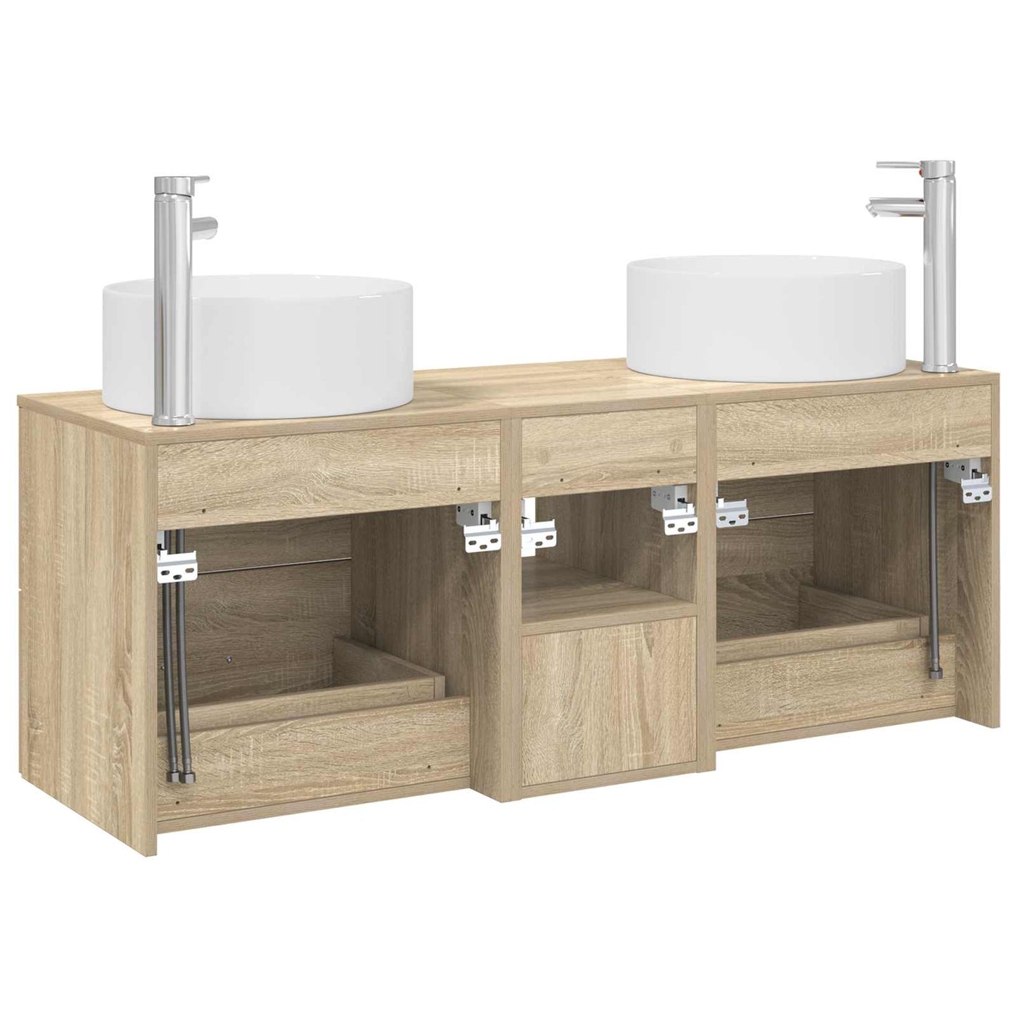 vidaXL Σετ Επίπλων Μπάνιου 3 τμχ. Sonoma Δρυς 129 x 44,5 x 80 εκ.