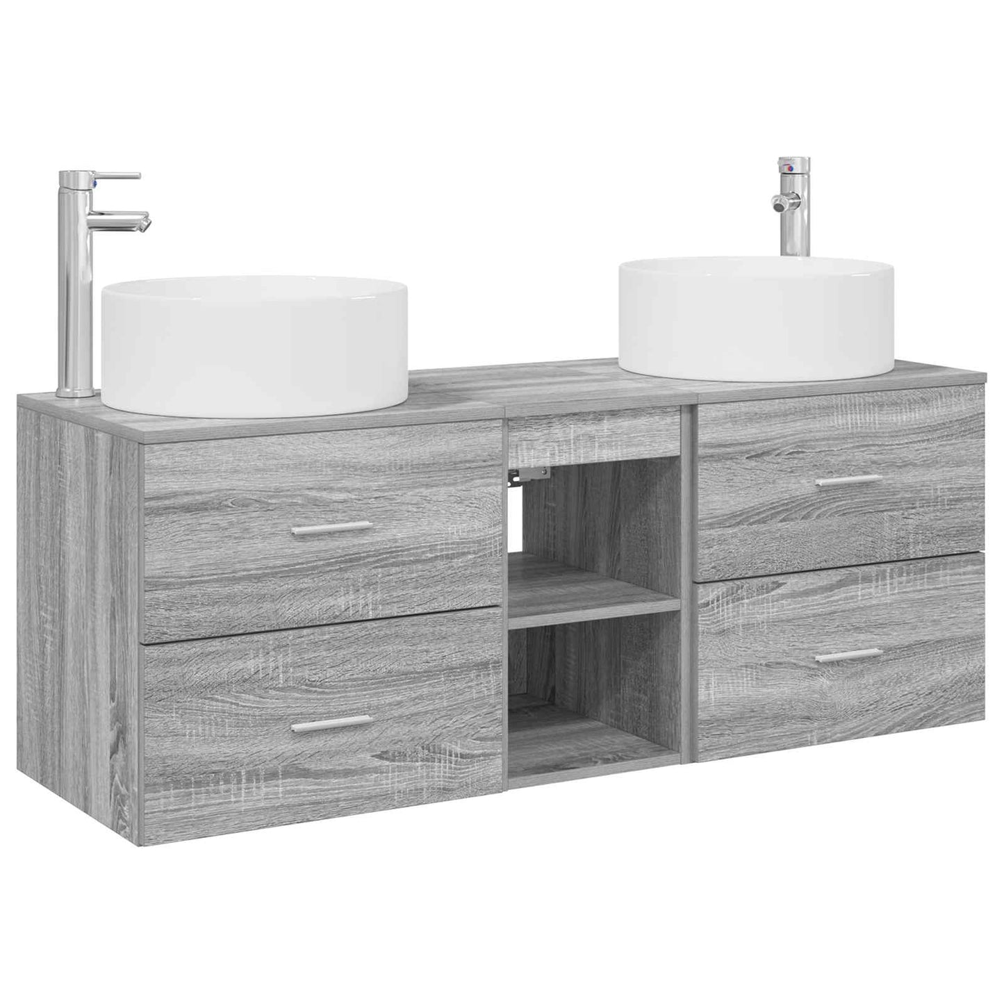 vidaXL Σετ Επίπλων Μπάνιου 3 τμχ. Γκρι Sonoma 129 x 44,5 x 80 εκ.