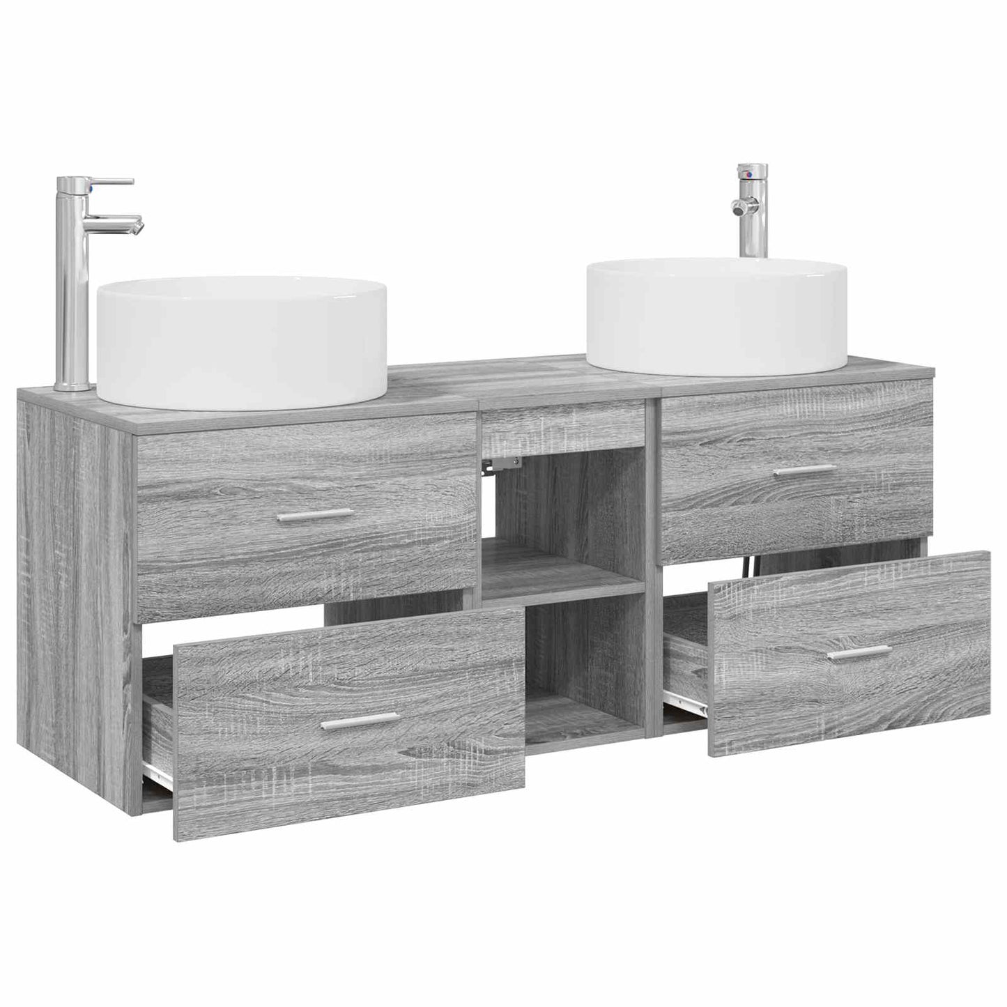 vidaXL Σετ Επίπλων Μπάνιου 3 τμχ. Γκρι Sonoma 129 x 44,5 x 80 εκ.