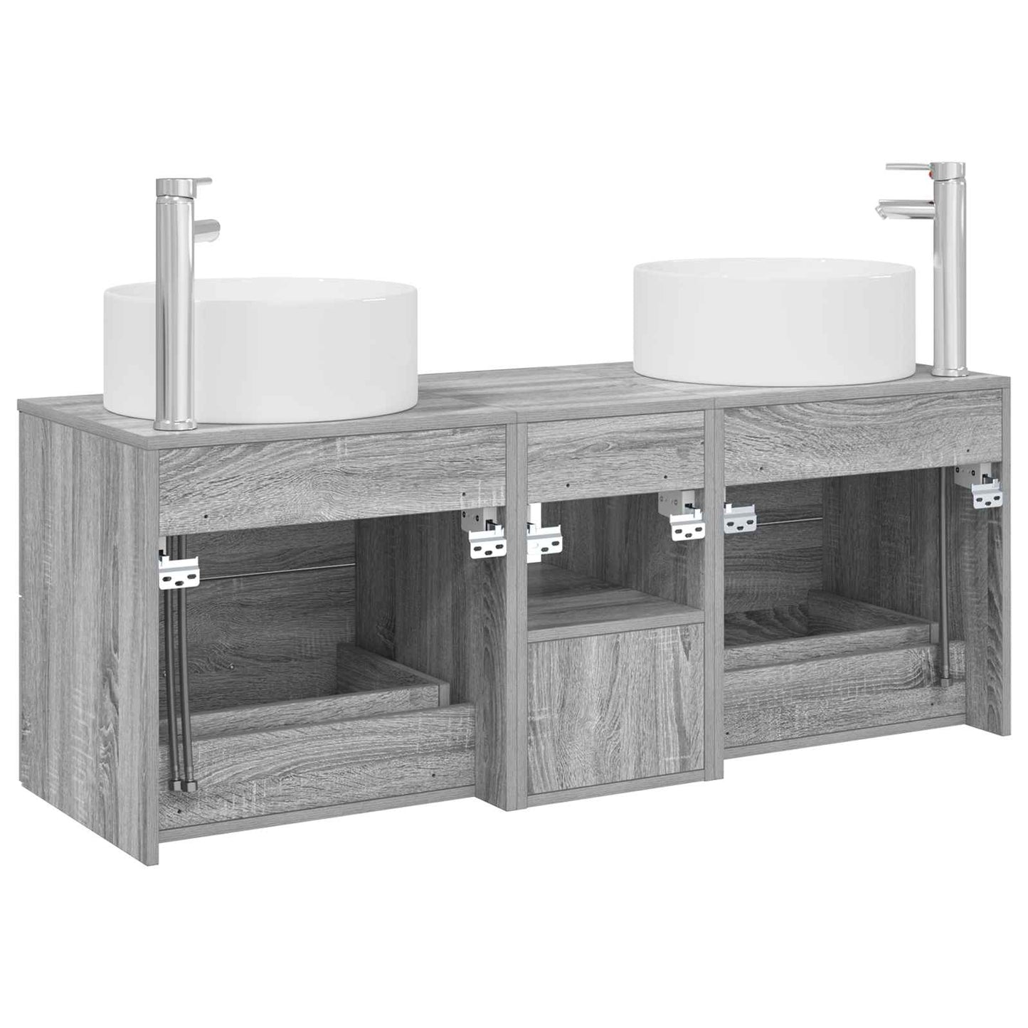 vidaXL Σετ Επίπλων Μπάνιου 3 τμχ. Γκρι Sonoma 129 x 44,5 x 80 εκ.